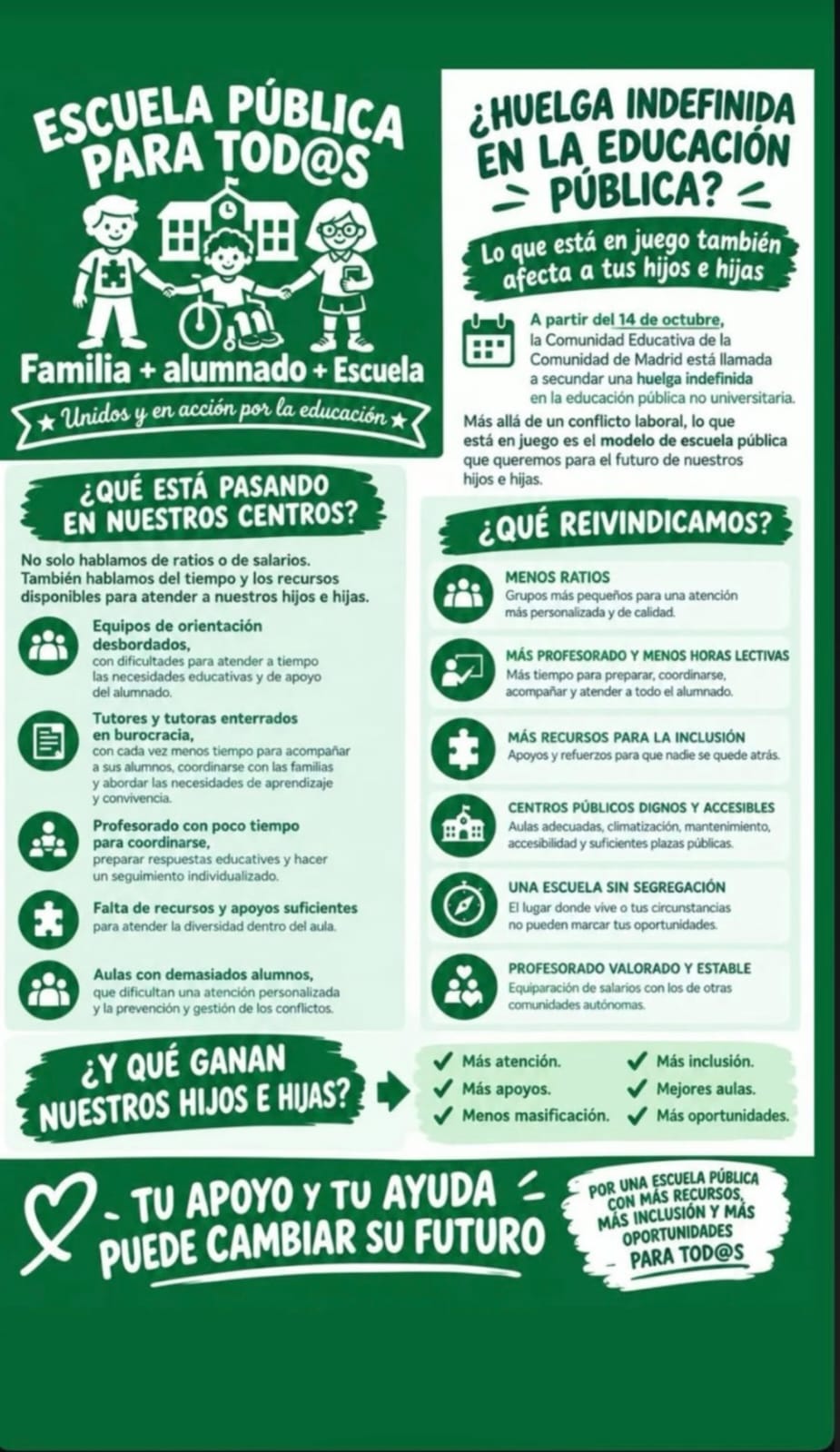 Cartel: Escuela pública para tod@s