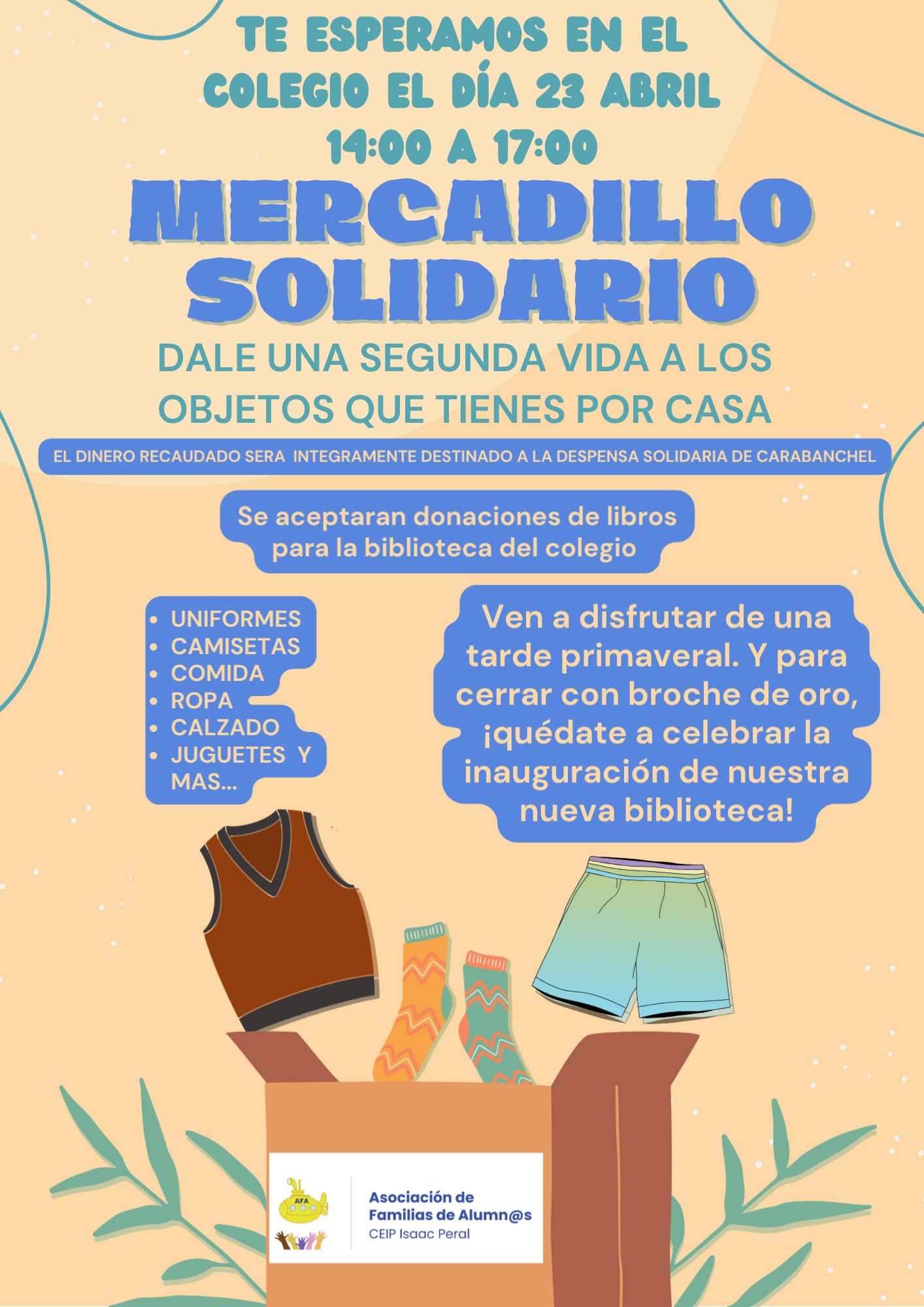 Cartel mercadillo solidario